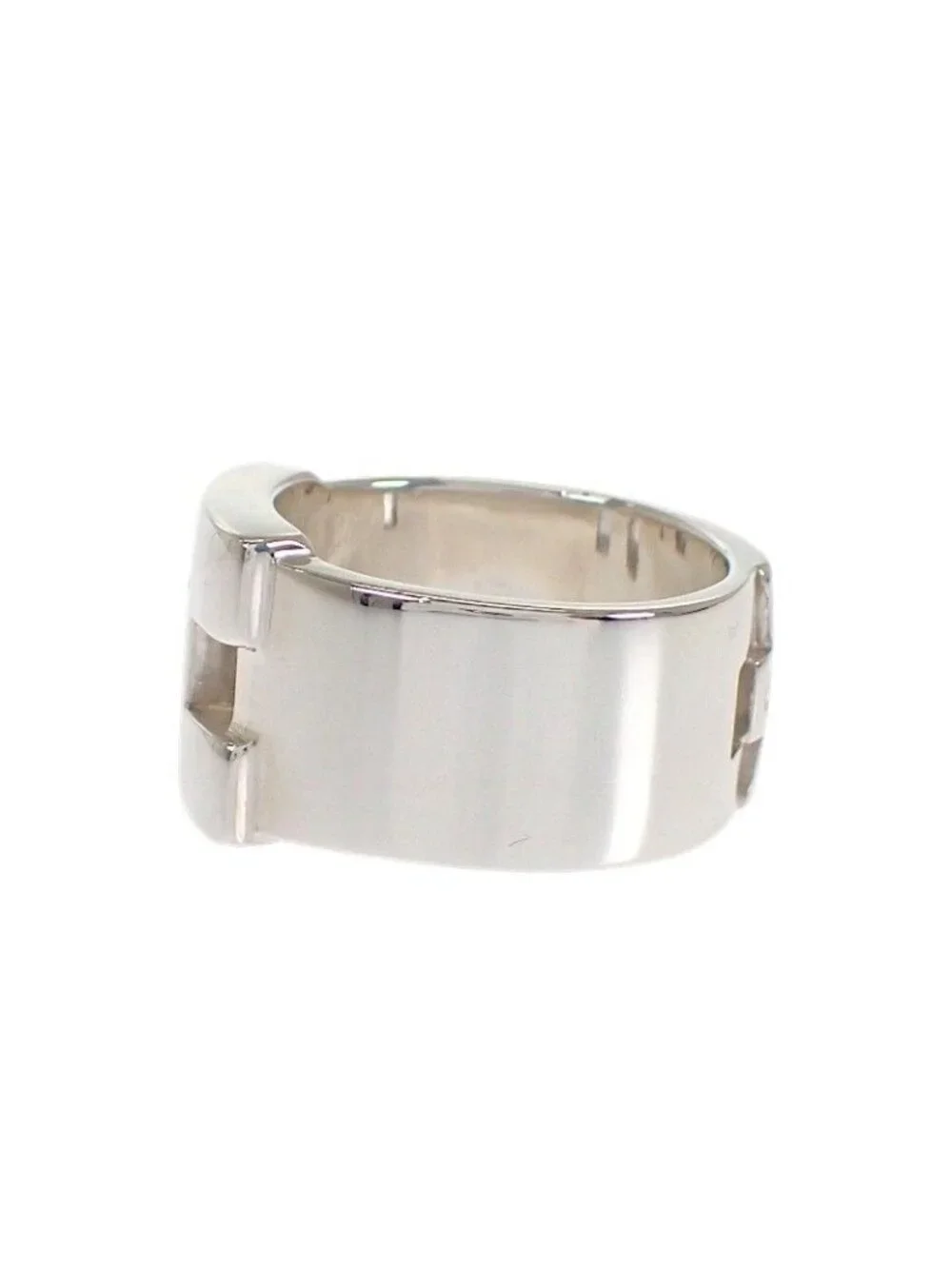 Hermes Newhela Crest Rin 48 Ring 925 Sterling Silver